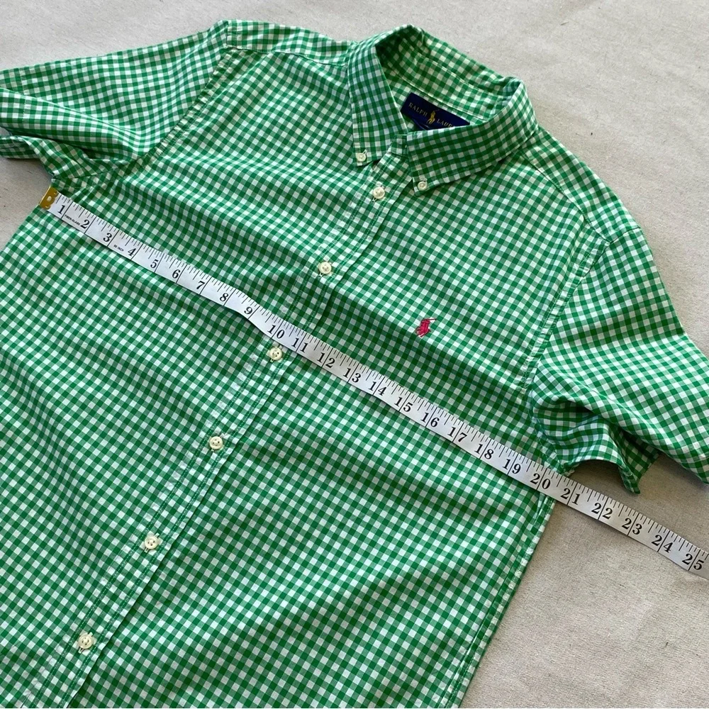 Ralph Lauren Gingham Shirt Short Sleeve Button Down Boys XL(18-20)